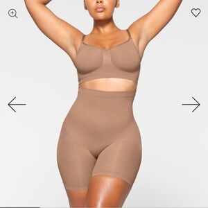 SKIMS High-Waist Shapewear Shorts - Tan
